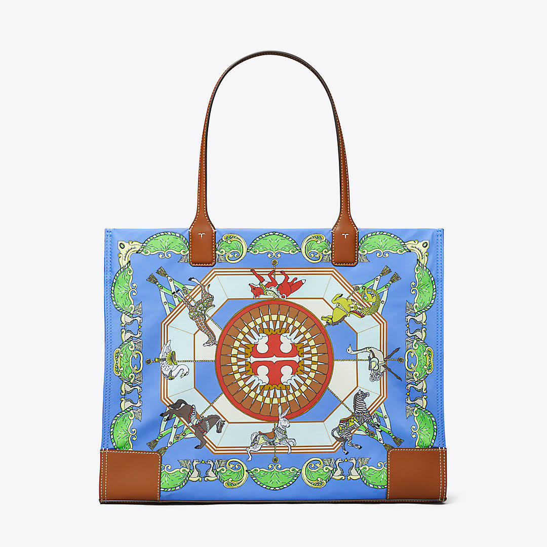 Tory Burch Women's Ella Printed Tote In Blue Carousel, One P5_WERKCUBM