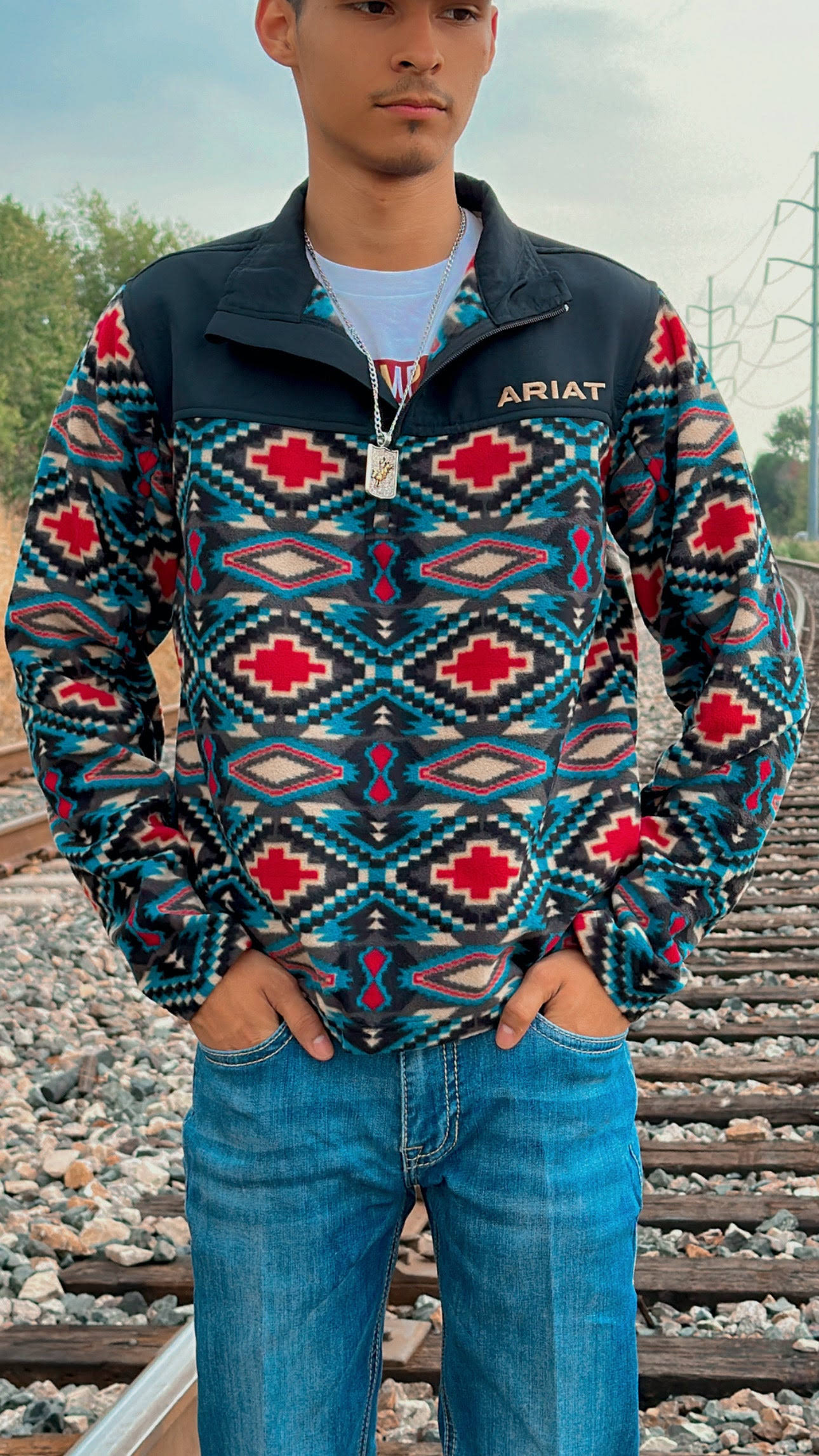 Ariat Basis 2.0 1/4 Zip Sweatshirt (Men's) Biscay Bay / 1Q_CHUT1JDF