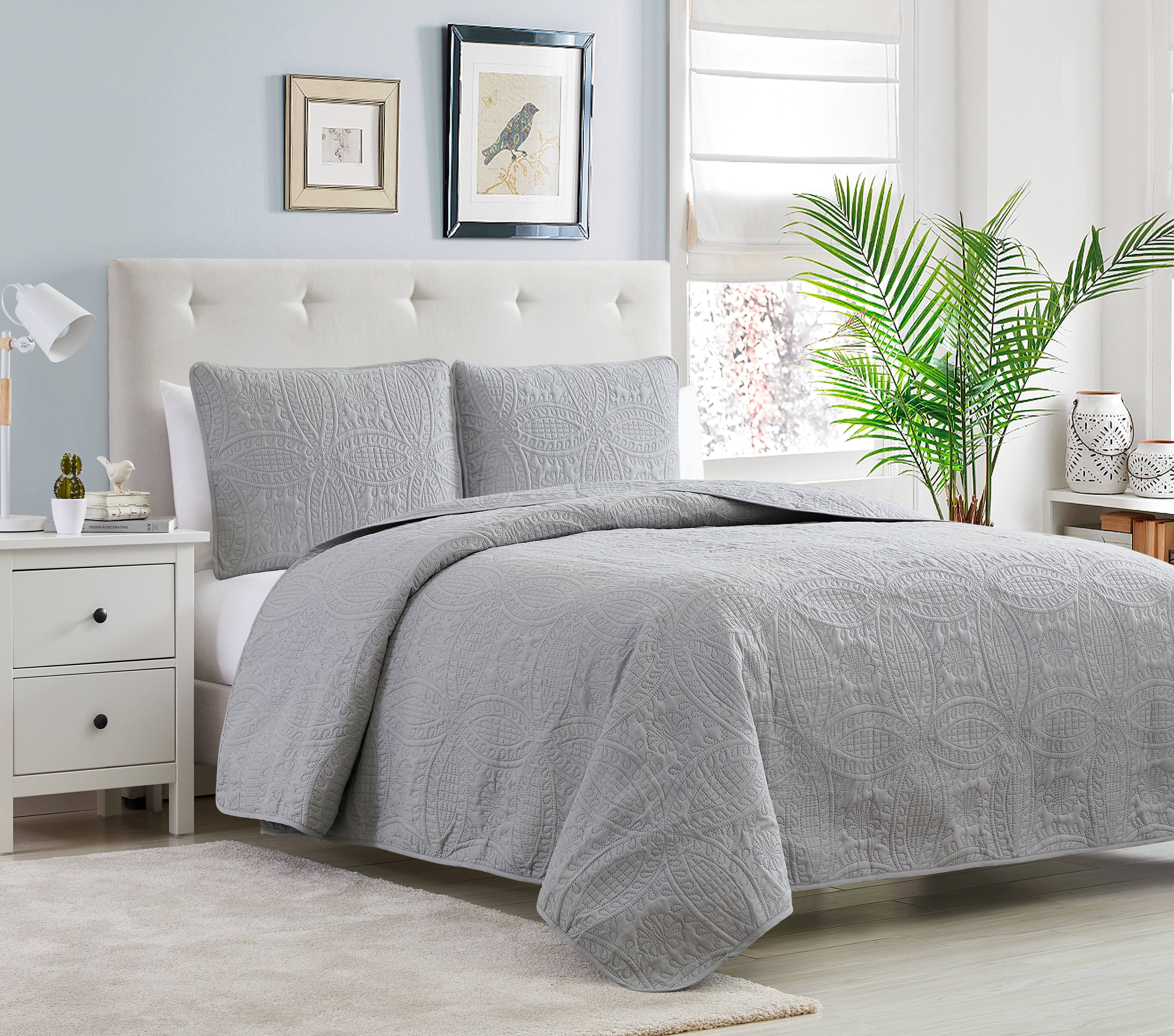 Mellanni Bedspread Coverlet Set Spa-Blue - Comforter Bedding Cover - Oversized 3-Piece Quilt Set (Full/Queen, Spa Blue) 1X_5TFHVUFW