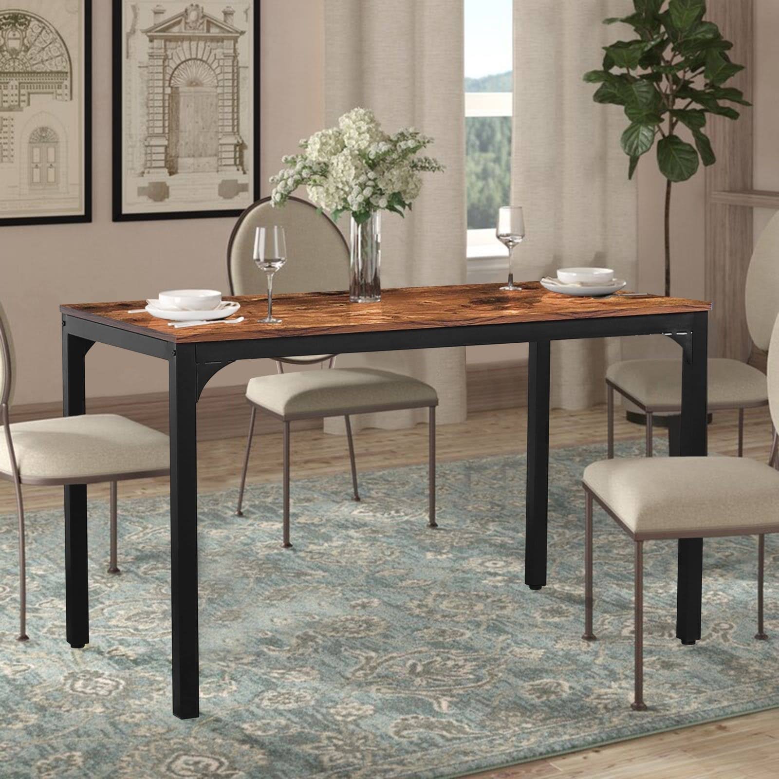 Veikous Industrial Dining Table Desk With Adjustable Footpad - 47.2'' Z7_OA3SERPS