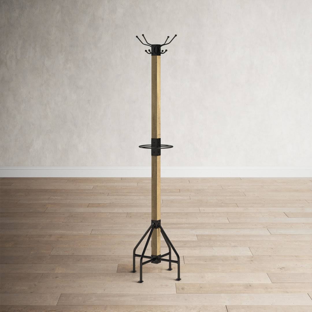 Donan 8 - Hooks Freestanding Coat Rack Color: Medium Brown/TP_FTYCJUYF