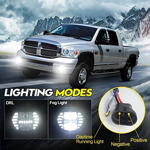 M Mibahe 2pcs Led Fog Lights With Drl Compatible With Dodge Ram 1500 2002-2008, Ram 2500 3500 2003-2009, Durango Truck 2004-2006,G9_ZZIAJWAK