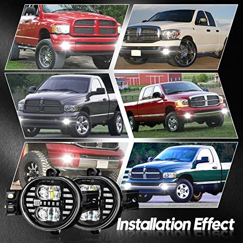 M Mibahe 2pcs Led Fog Lights With Drl Compatible With Dodge Ram 1500 2002-2008, Ram 2500 3500 2003-2009, Durango Truck 2004-2006,G9_ZZIAJWAK