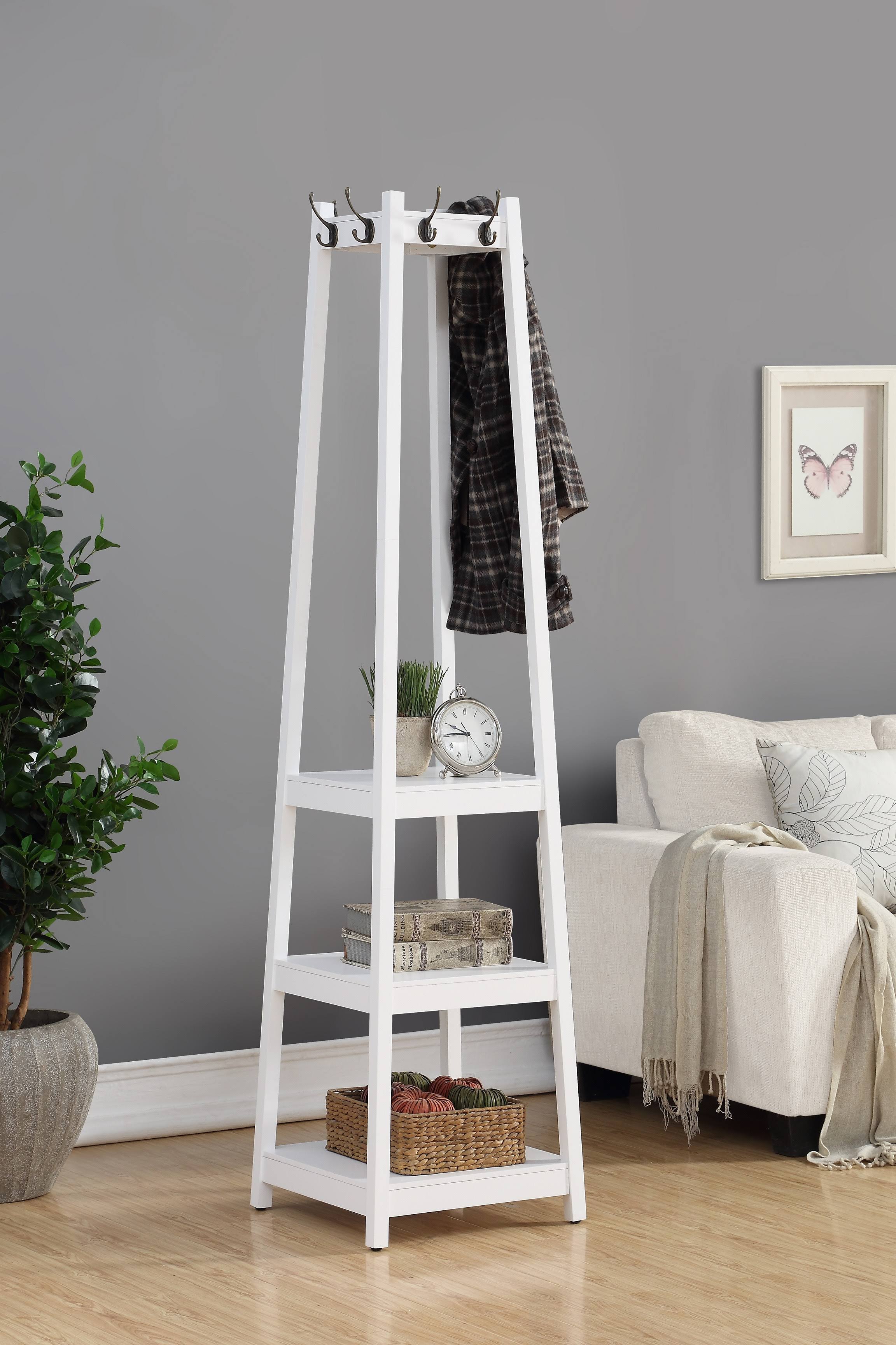 Roundhill Furniture Vassen 3-Tier Storage Shelve Coat Rack - TE_VKAAWSO9