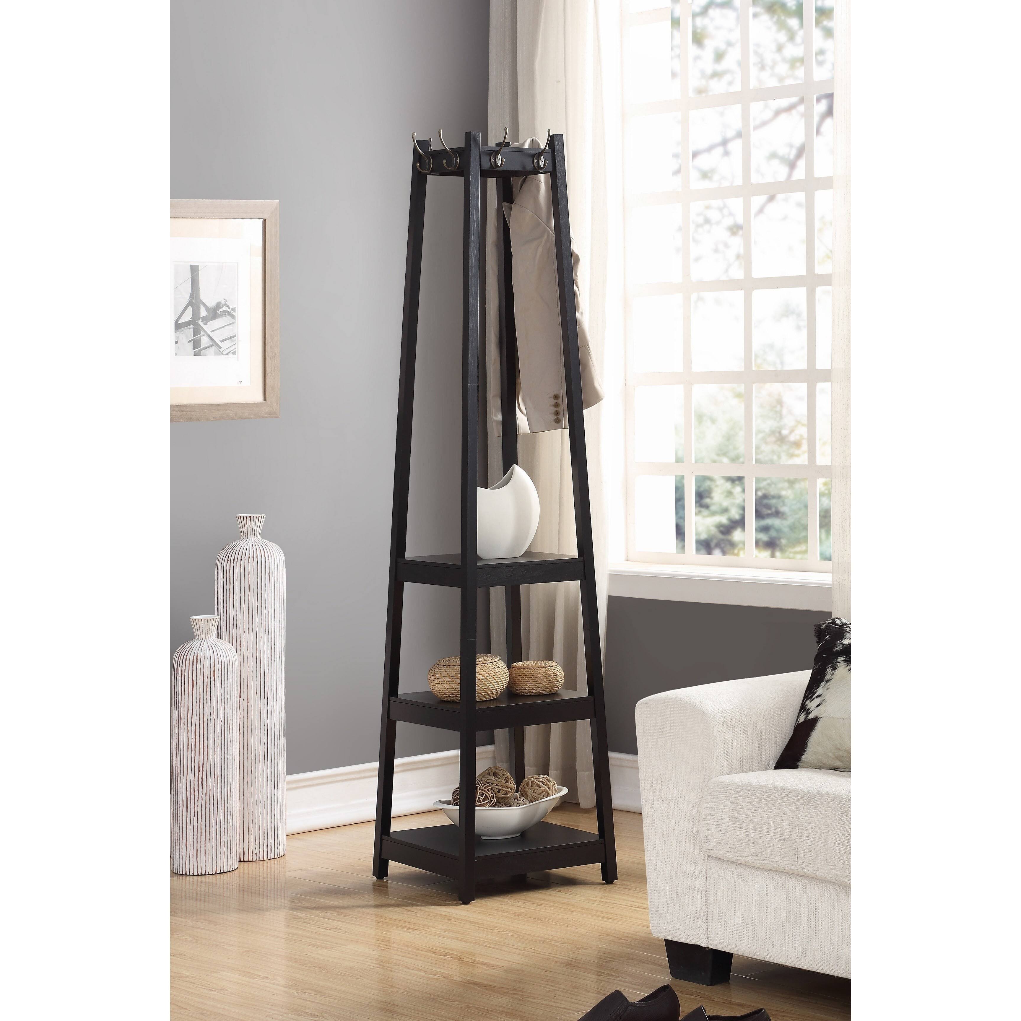 Roundhill Furniture Vassen 3-Tier Storage Shelve Coat Rack - TE_VKAAWSO9