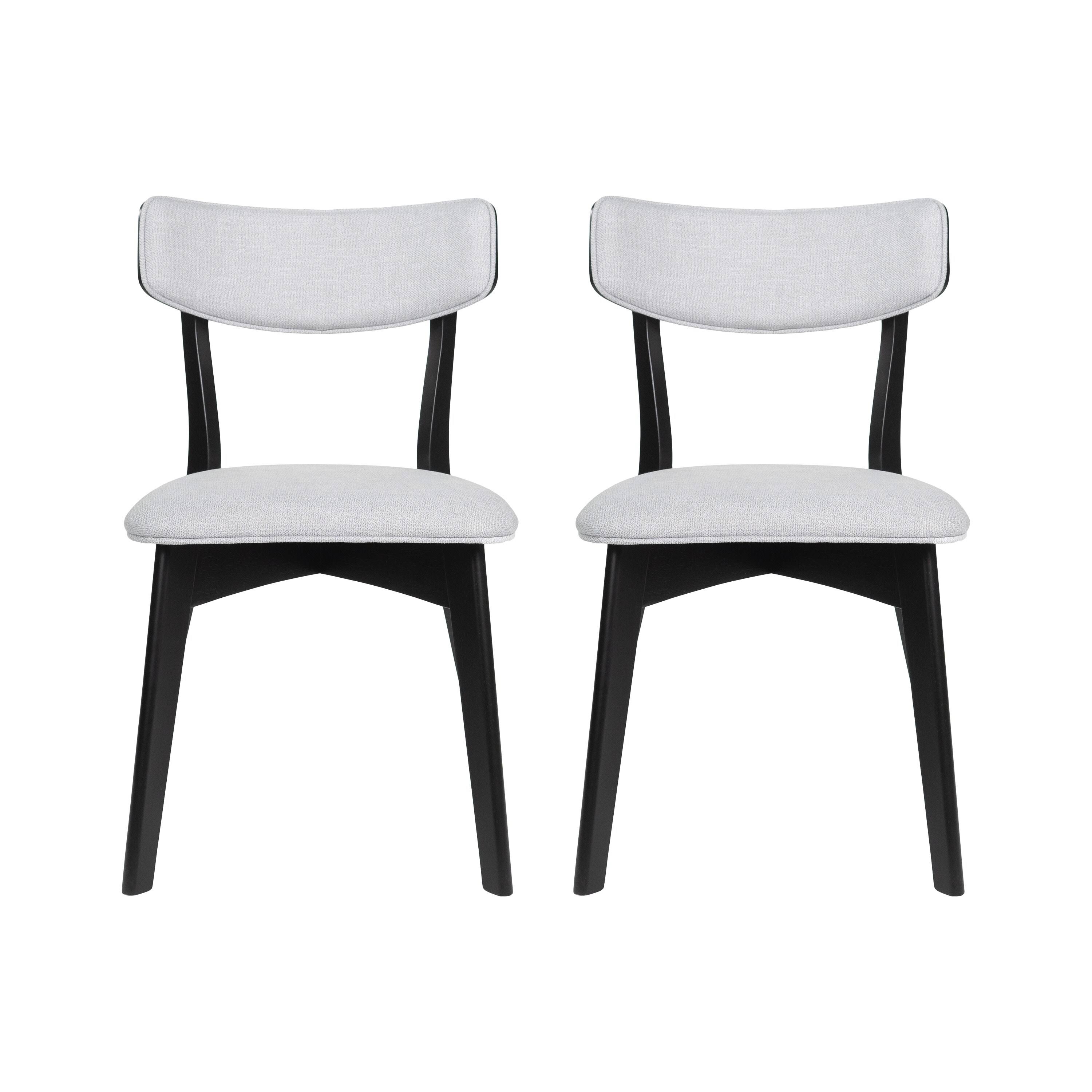 Chazz Mid Century Upholstered Dining Chairs (Set Of 2) By Christopher Knight Home - Light Gray + Matte UE_0MWJXUWF