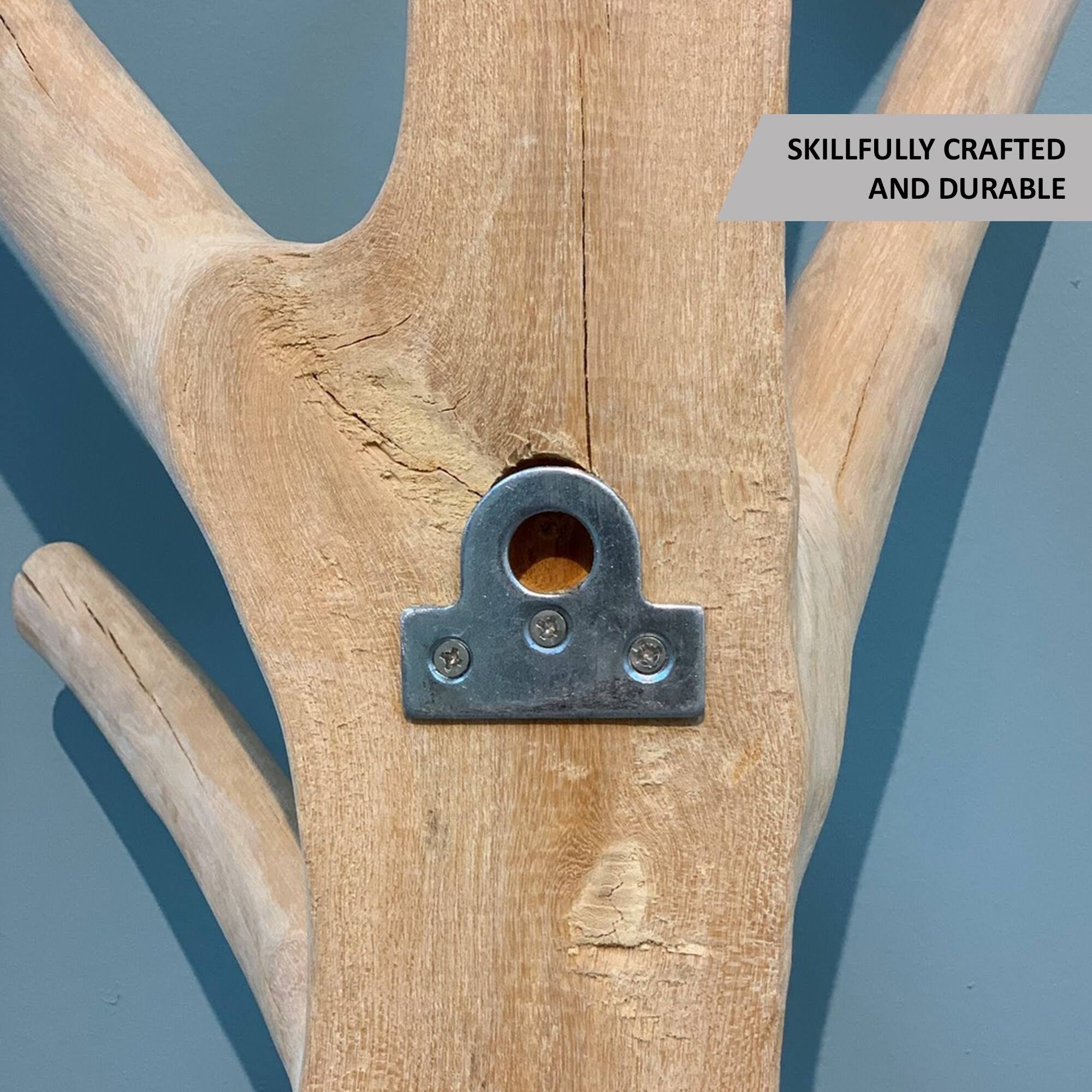 Lily's Living Mangosteen Decorative Half Tree Wall Coat Rack, 77 Inch Tall, Natural Wood CD_EQVNQINN