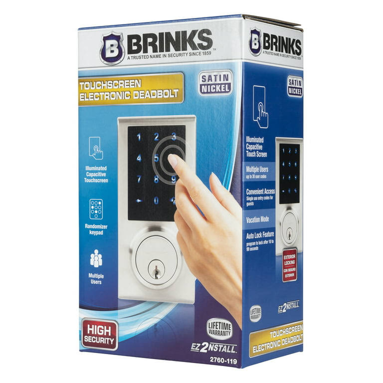 Brinks Electronic Touchscreen Deadbolt Lock In Satin Nickel VH_XJ5WUHNC