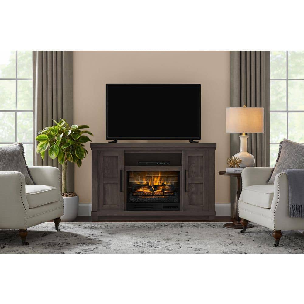 Home Decorators Collection Caufield 54 In. Freestanding Electric Fireplace Tv Stand In Honey WB_9GLWHCKM