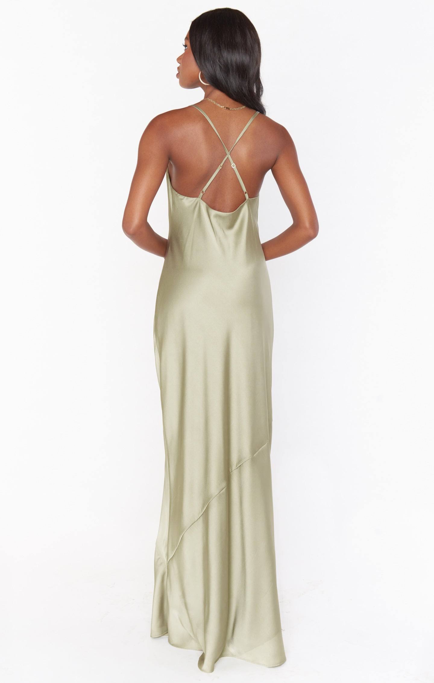 Show Me Your Mumu Tuscany Maxi Slip Dress ~ Moss Green Luxe 1N_NKIJZUIL