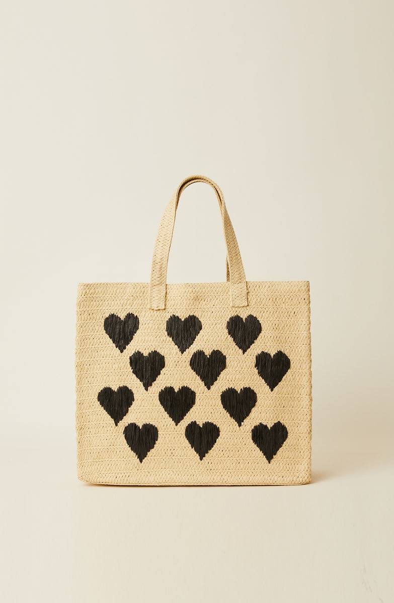 Btb Los Angeles Be Mine Straw Tote In Pink/C8_X5WIS6R3