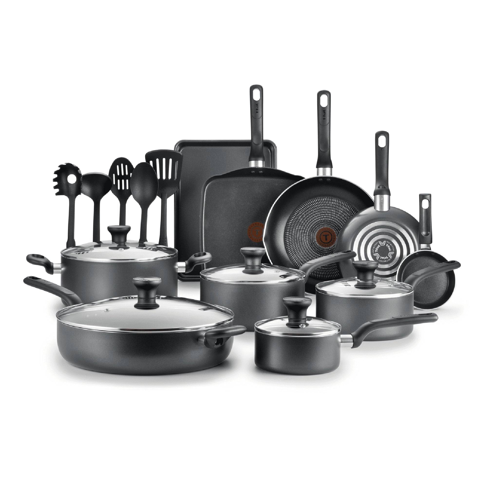 T-Fal Easy Care Nonstick Cookware, 20 Piece Set, Grey, ZQ_WSB5QY7E