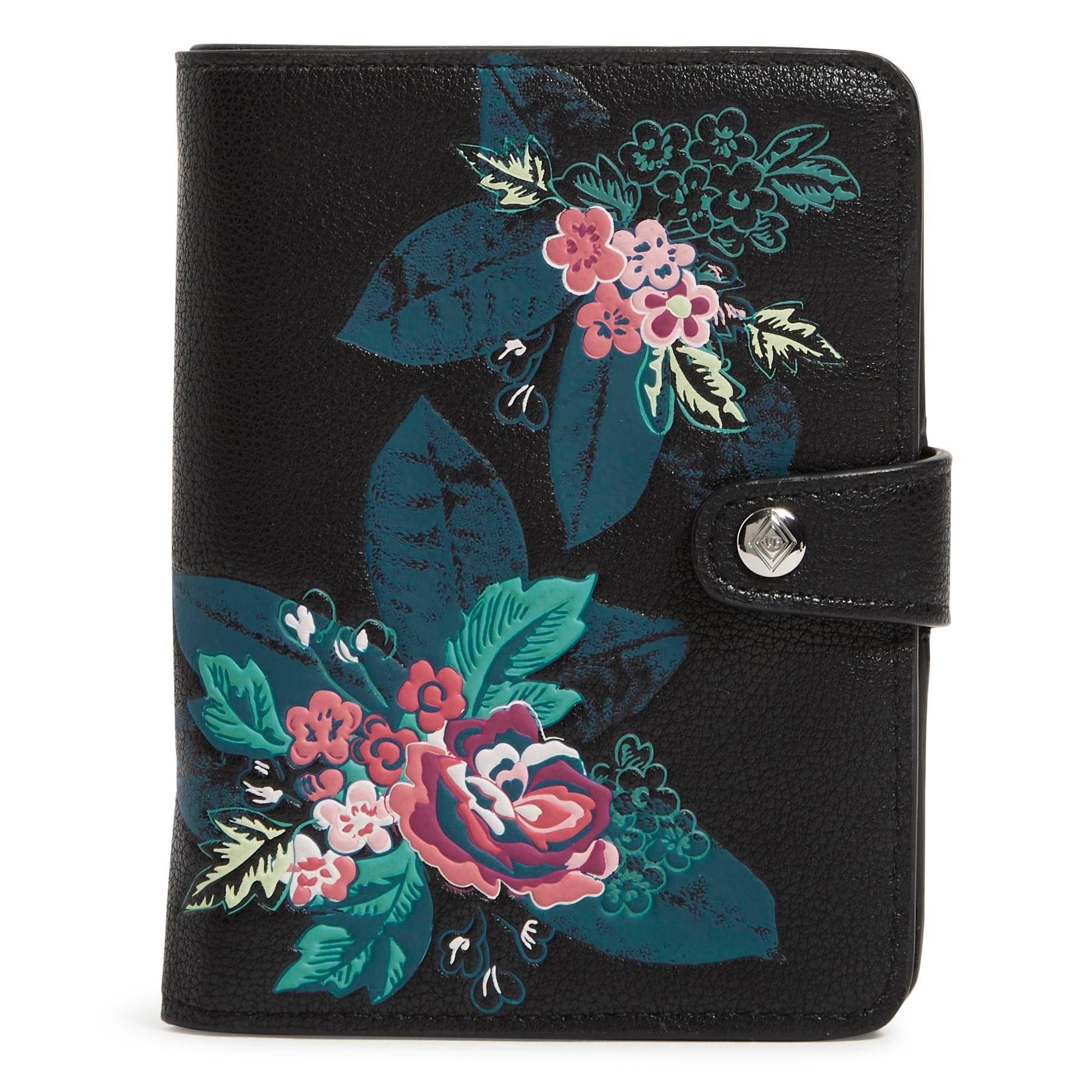 Vera Bradley Rfid Passport Wallet Women In Rose Foliage Black/RZ_PBIBSTMF