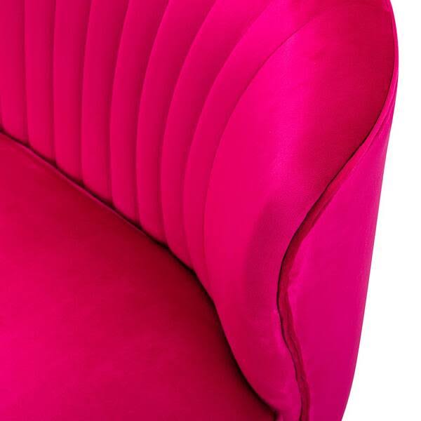 Jayden Creation Alonzo 45 In. Contemporary Velvet Tufted Back Fuchsia 2-Seats Loveseat With U-Shaped Legs, XJ_VYRZPKXO