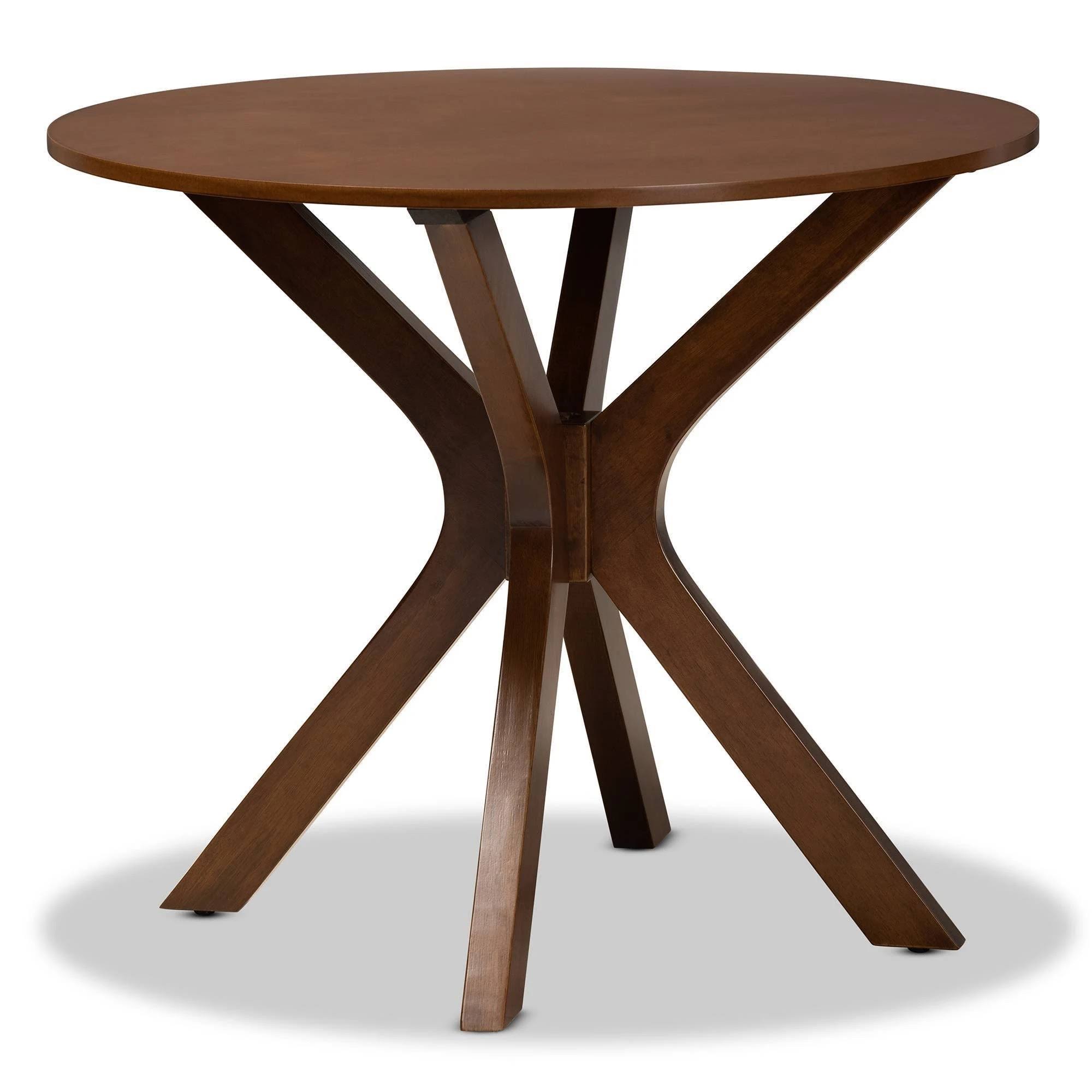 Baxton Studio Kenji Modern And Contemporary Finished 48-Inch-Wide Round Wood Dining Table Walnut WX_QETZRKIF