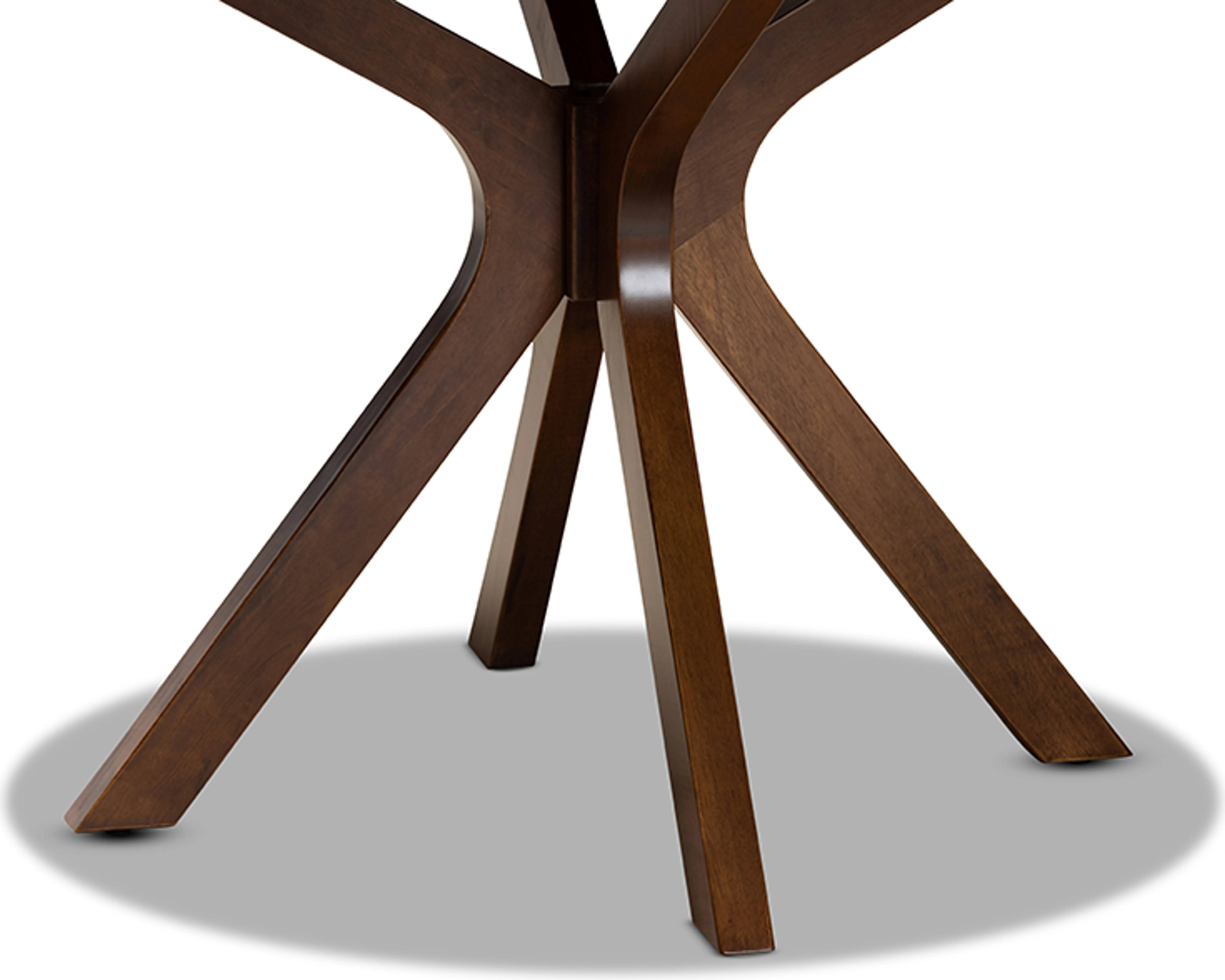 Baxton Studio Kenji Modern And Contemporary Finished 48-Inch-Wide Round Wood Dining Table Walnut WX_QETZRKIF