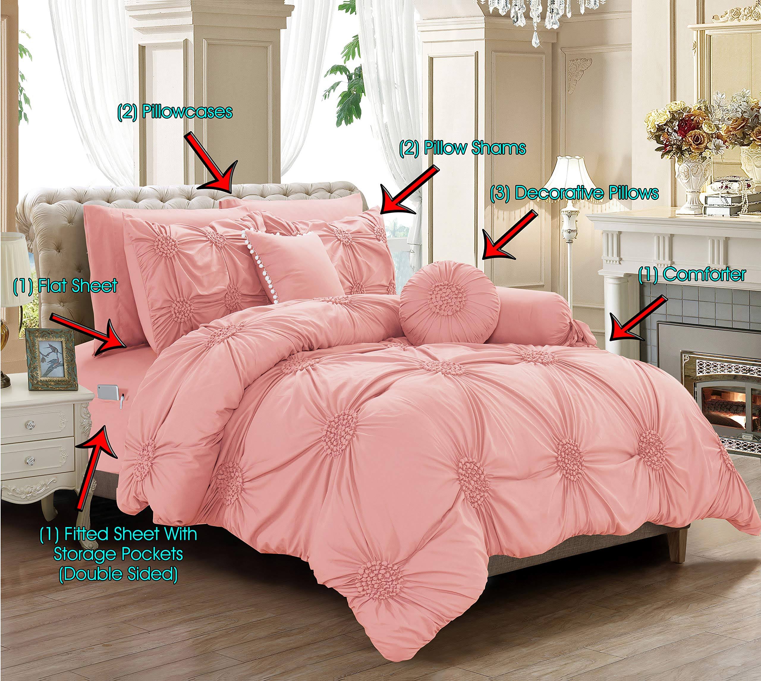 Elegant Comfort Luxurious, Softest, Coziest 10-Piece Bed-In-A-Bag Sunflower Comforter, Silky Soft Complete Set Includes Bed Sheet Set With U6_QHDUWFHR