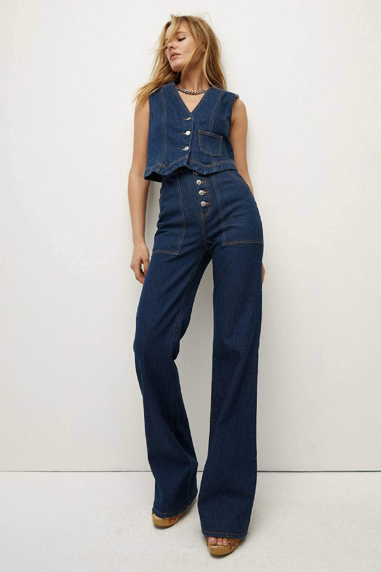 Veronica Beard Women's Crosbie High-Rise Wide-Leg Jeans - KX_CITQTXUA