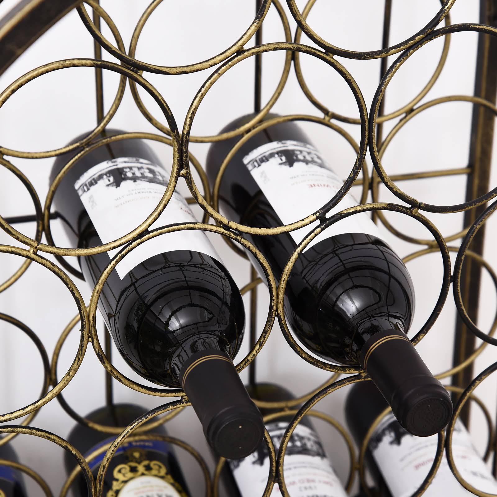 Homcom 45-Bottle Antique Bronze Wrought Iron Wine Rack Jail With X5_QBQ33LXP