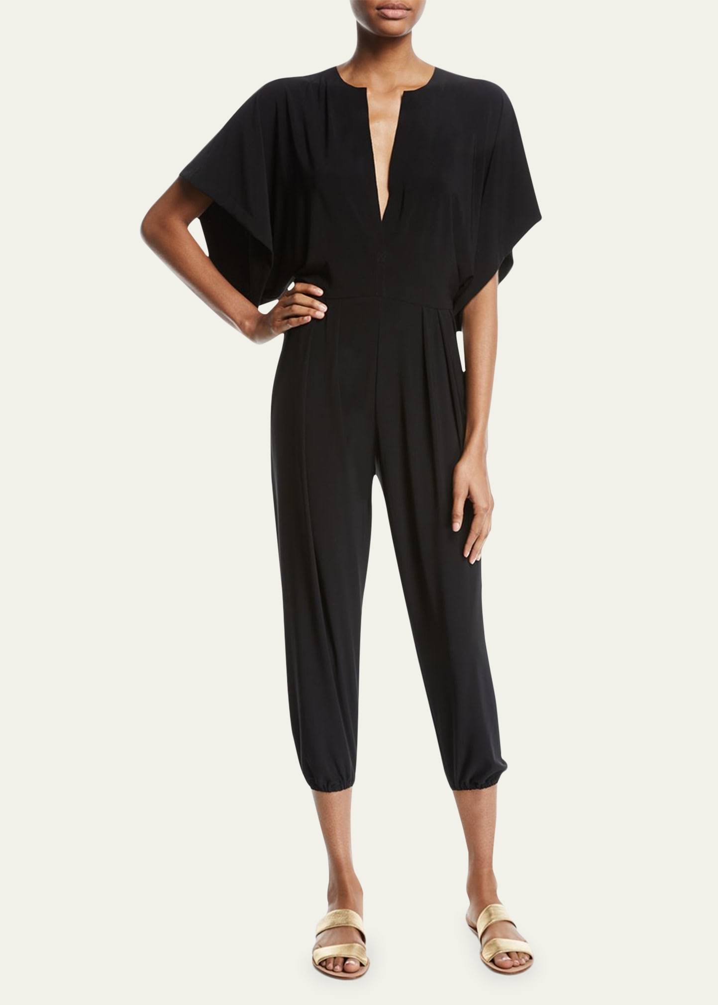 Norma Kamali Rectangle Jog Jumpsuit - Black / Size P1_AKBOAER8