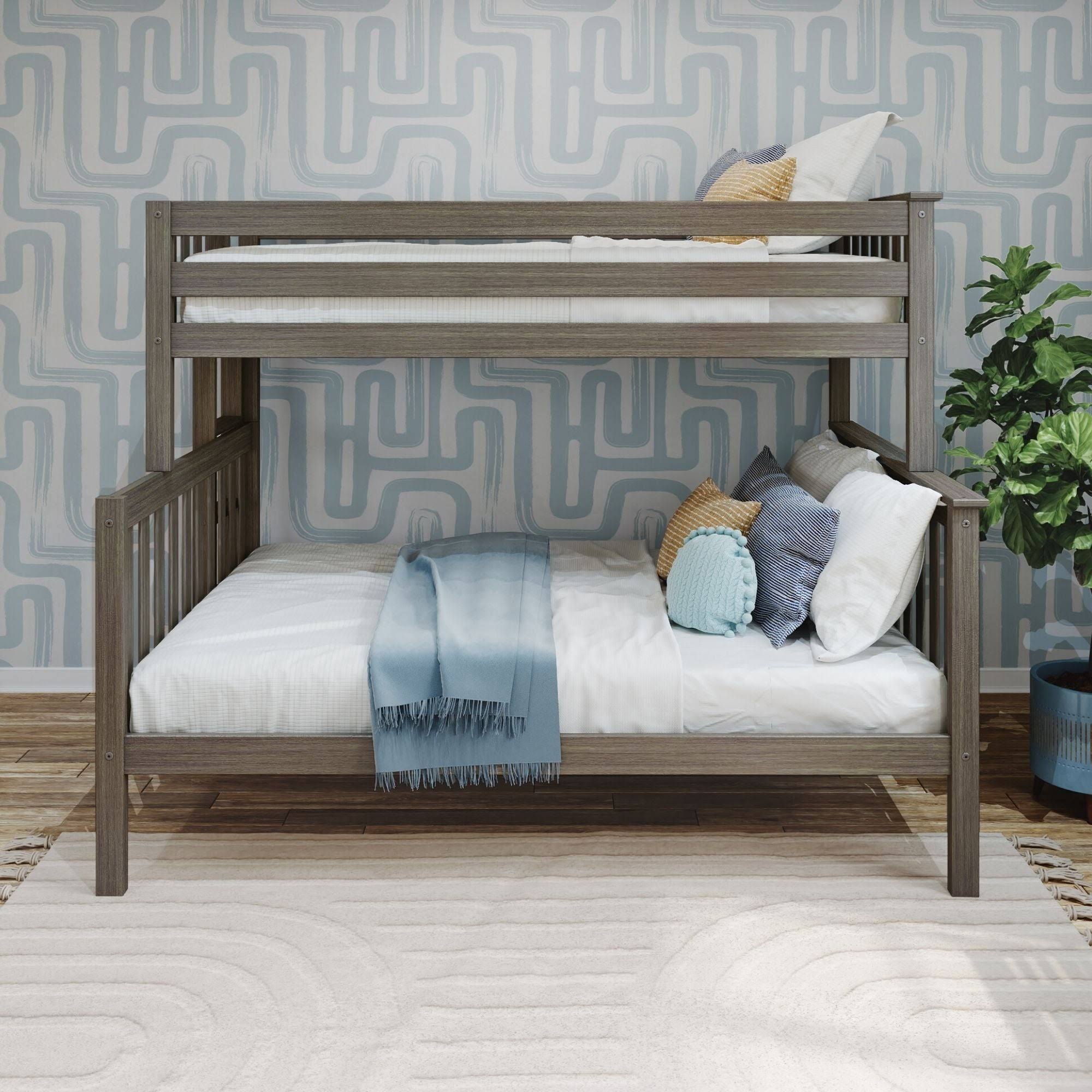Twin Over Full Bunk Bed With Ladder On End - White | Max & J6_TVWXJA8L