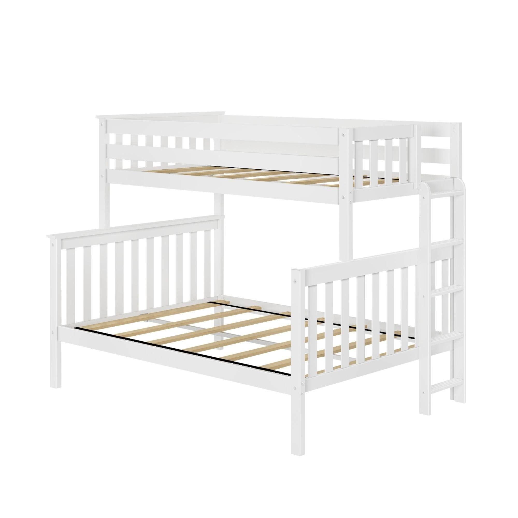 Twin Over Full Bunk Bed With Ladder On End - White | Max & J6_TVWXJA8L