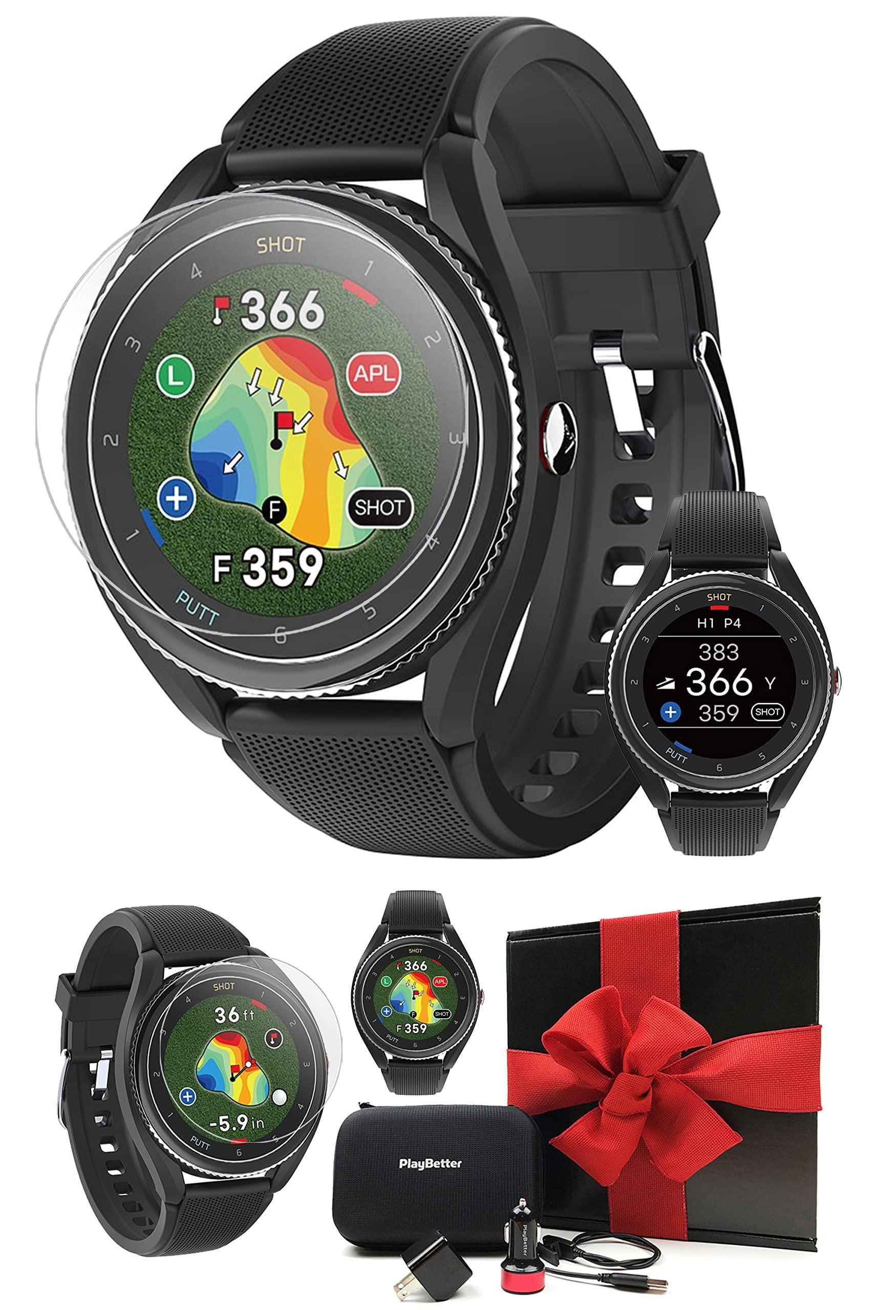 Voice Caddie T9 (Black) Gps Golf Watch - Color Touchscreen, Green Undulation & Slope - Shot & Putt Tracking - Gift Box Bundle + T9 Screen P1_JBEDK5L2