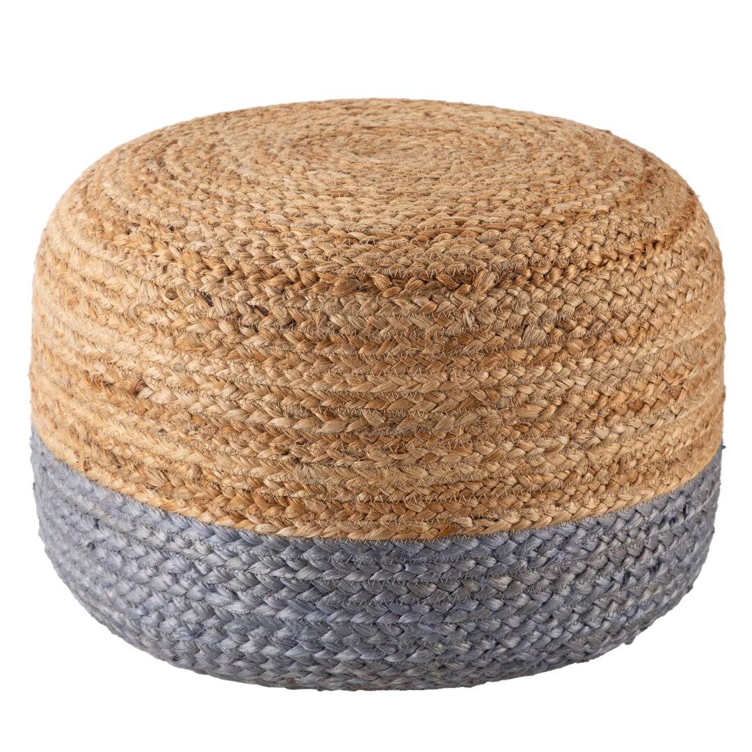 Teele 18 Wide Round Pouf Ottoman Fabric: Light Gray/Q6_ABUGCEVG
