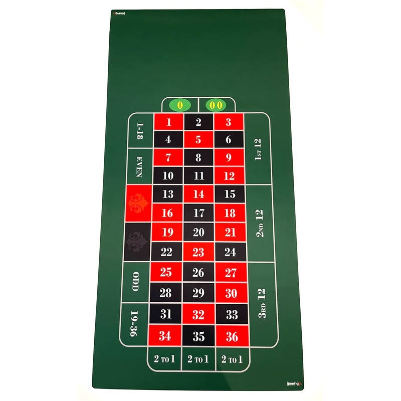 The Gaming Mat Company Roulette Table Mat For Casino Home Game Nights- Deluxe Vegas Roulette Table 35.5 X 71 X 0.12- Big Mats Smooth RJ_BLK3PRWG