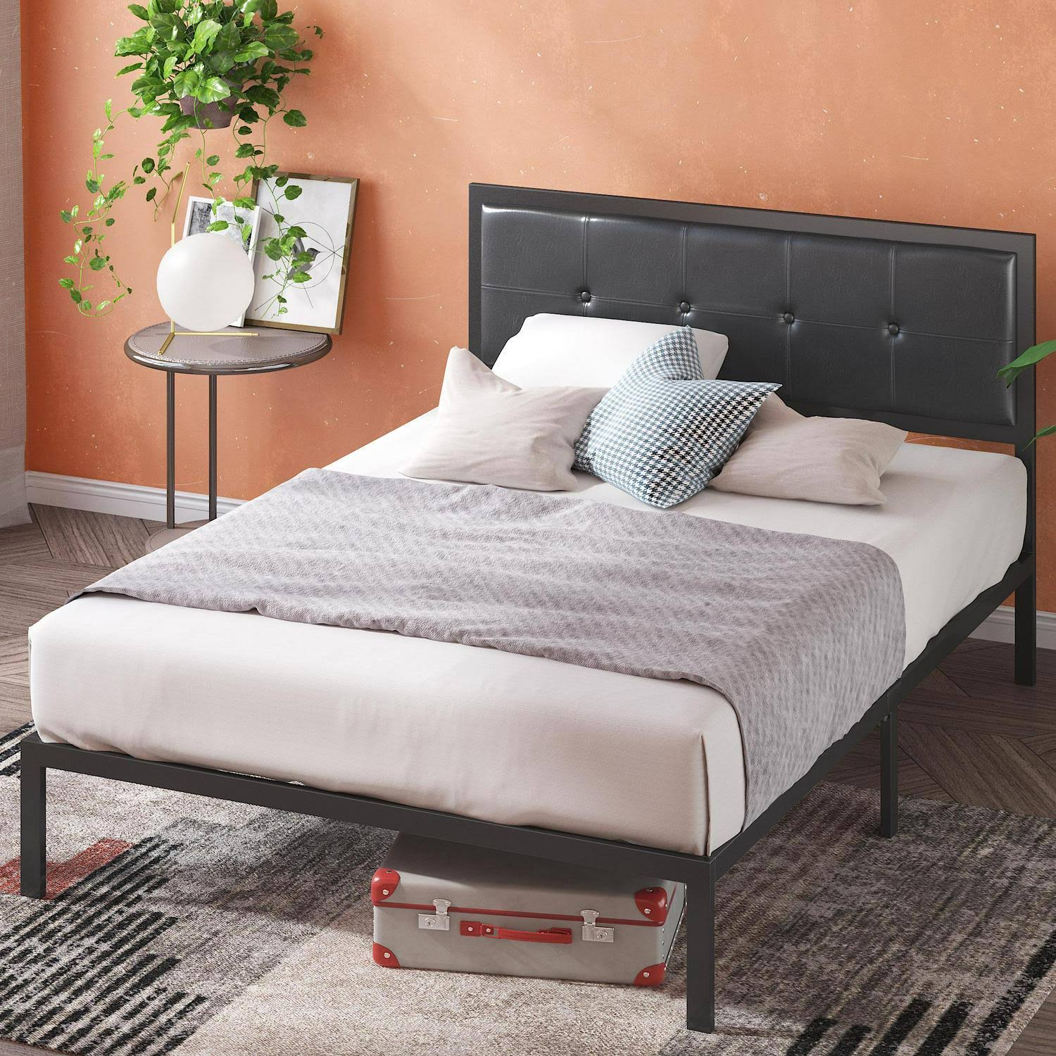 Zinus Cherie Faux Leather Classic Platform Bed With Support Slats, TD_3ISBCQIT
