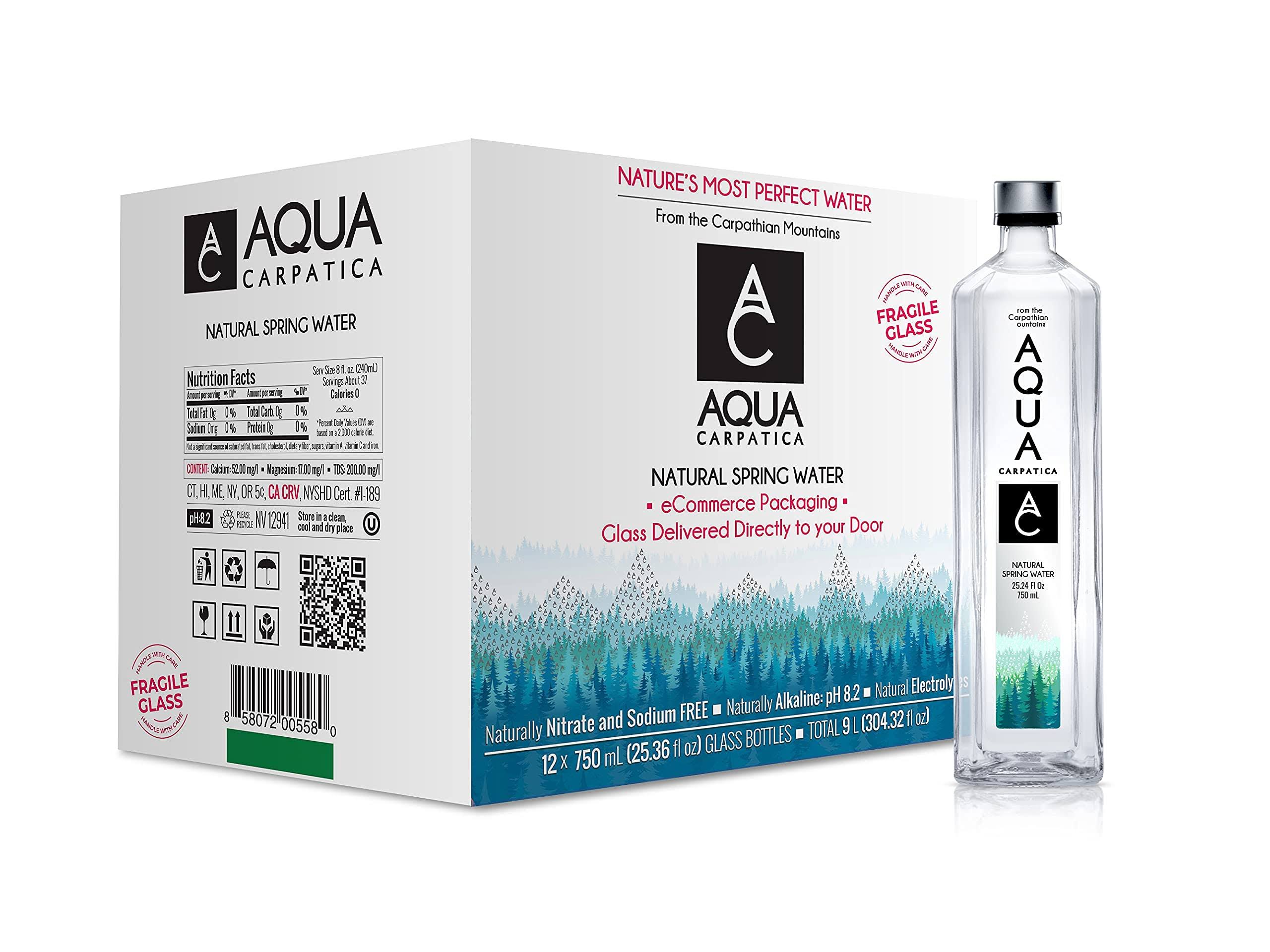 Aqua Carpatica Natural Spring Water With Electrolytes, Artesian Glass Bottled JA_X7IFD5LG