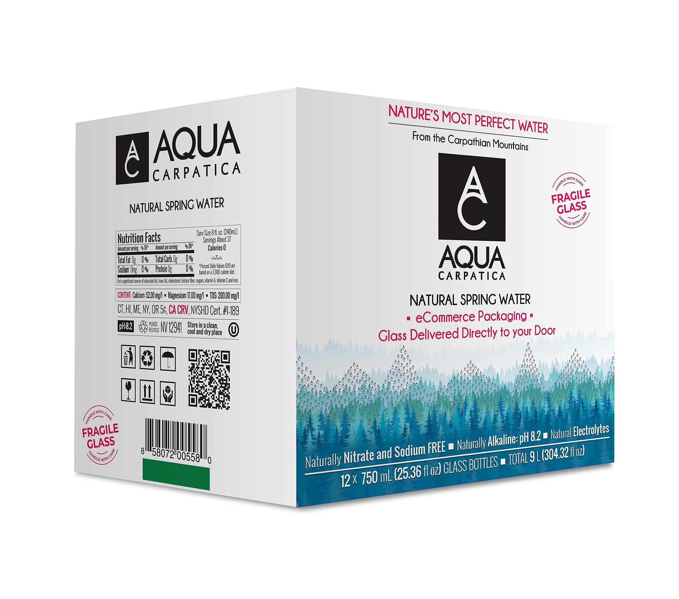 Aqua Carpatica Natural Spring Water With Electrolytes, Artesian Glass Bottled JA_X7IFD5LG