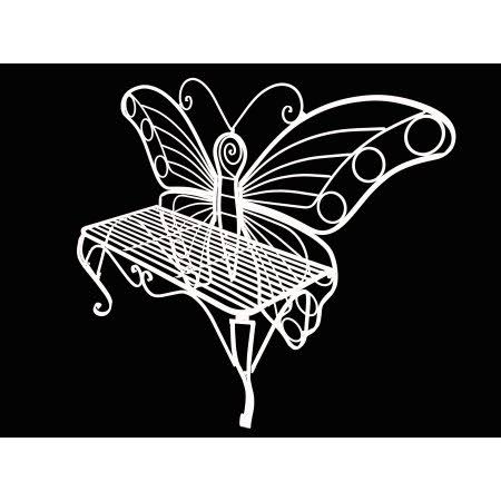 Hi-Line Gift Ltd. Butterfly Metal Garden Bench - NP_HRZKTEAL