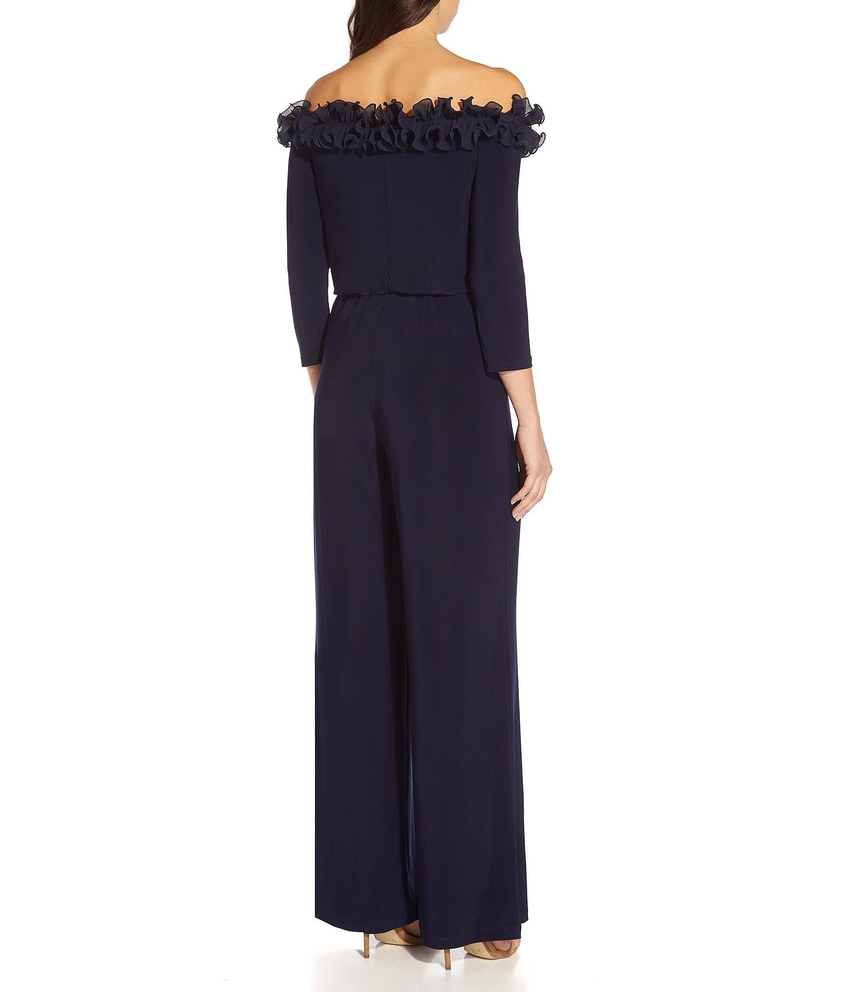 Adrianna Papell Signature Blouson Jumpsuit, Black, Size: X1_SRI0FACX
